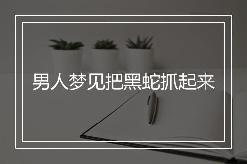 男人梦见把黑蛇抓起来