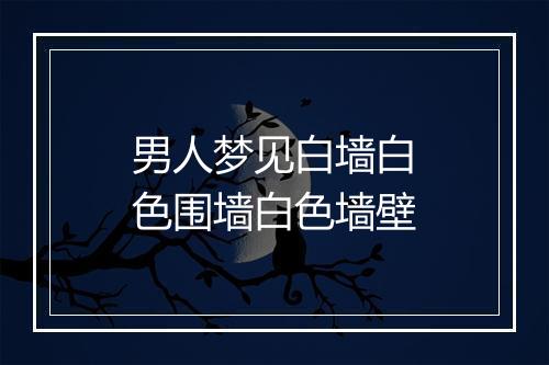 男人梦见白墙白色围墙白色墙壁