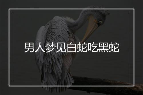 男人梦见白蛇吃黑蛇