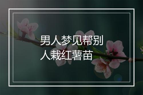 男人梦见帮别人栽红薯苗