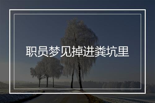 职员梦见掉进粪坑里