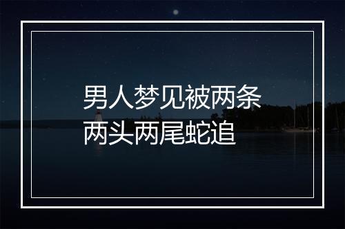 男人梦见被两条两头两尾蛇追