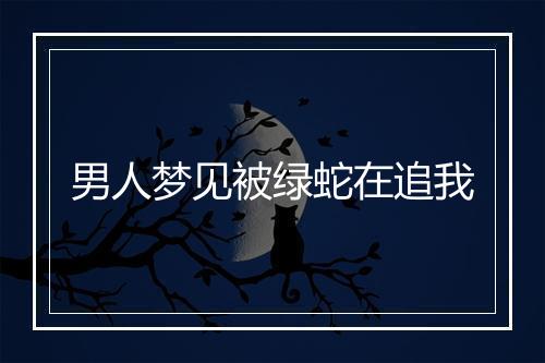 男人梦见被绿蛇在追我