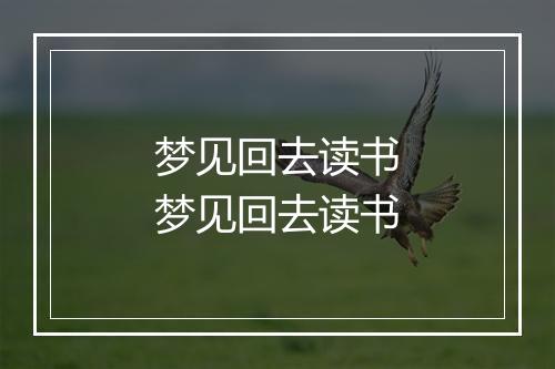 梦见回去读书梦见回去读书