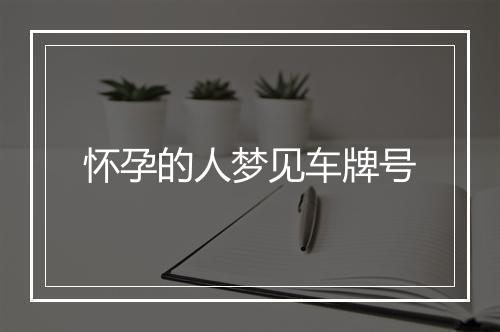 怀孕的人梦见车牌号