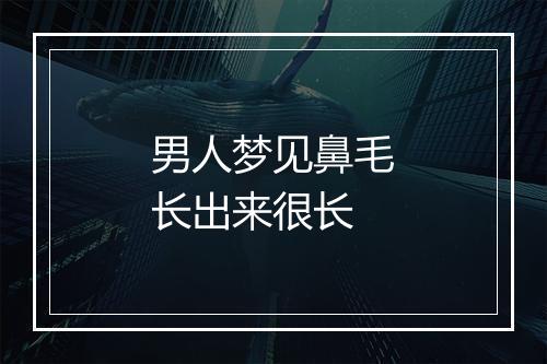 男人梦见鼻毛长出来很长