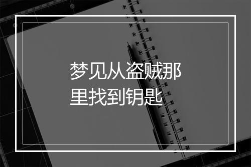 梦见从盗贼那里找到钥匙