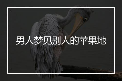 男人梦见别人的苹果地