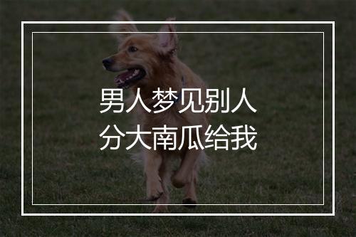 男人梦见别人分大南瓜给我