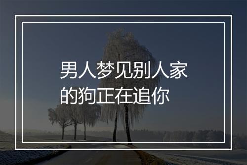 男人梦见别人家的狗正在追你