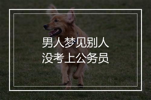 男人梦见别人没考上公务员