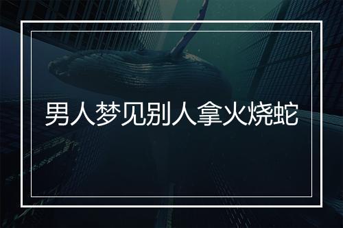 男人梦见别人拿火烧蛇