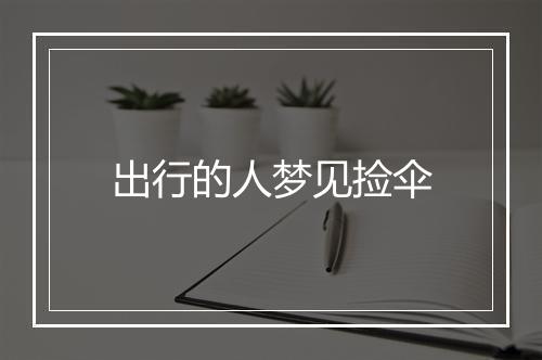 出行的人梦见捡伞