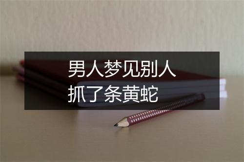 男人梦见别人抓了条黄蛇