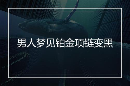 男人梦见铂金项链变黑