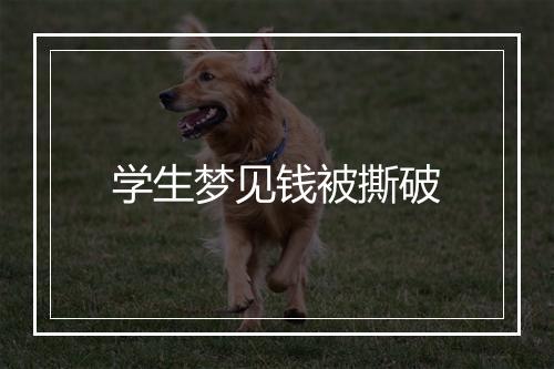 学生梦见钱被撕破