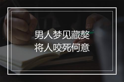 男人梦见藏獒将人咬死何意