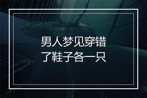 男人梦见穿错了鞋子各一只