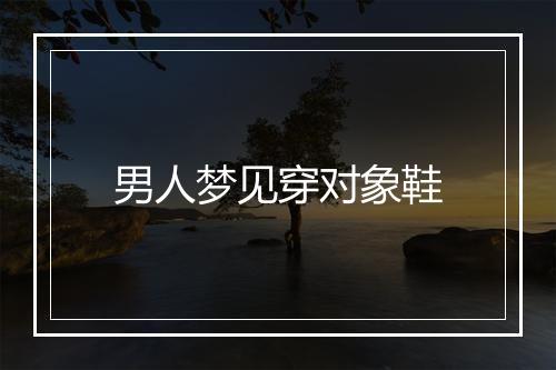 男人梦见穿对象鞋