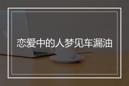 恋爱中的人梦见车漏油