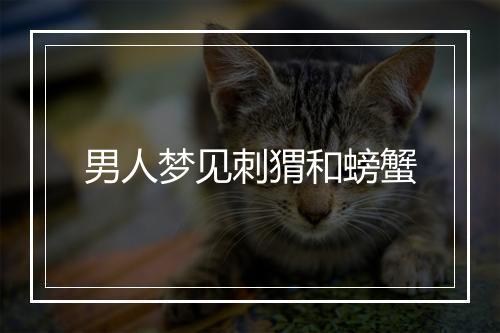 男人梦见刺猬和螃蟹