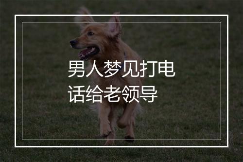 男人梦见打电话给老领导