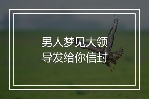 男人梦见大领导发给你信封