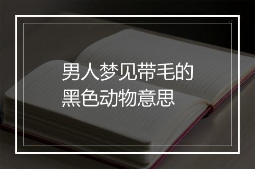 男人梦见带毛的黑色动物意思