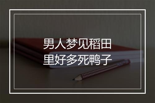 男人梦见稻田里好多死鸭子