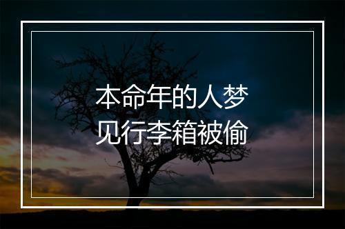 本命年的人梦见行李箱被偷