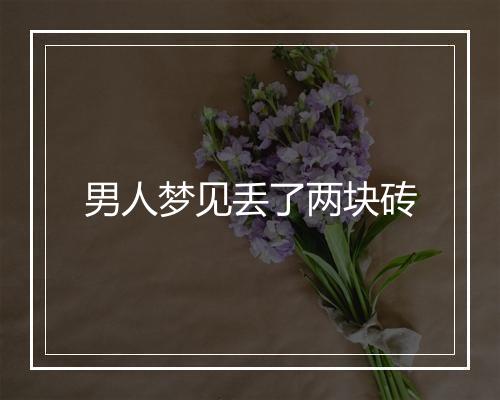 男人梦见丢了两块砖