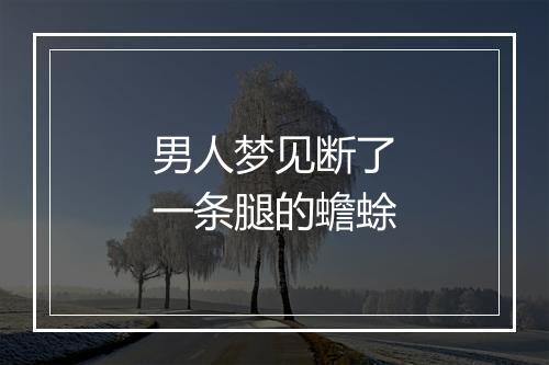 男人梦见断了一条腿的蟾蜍