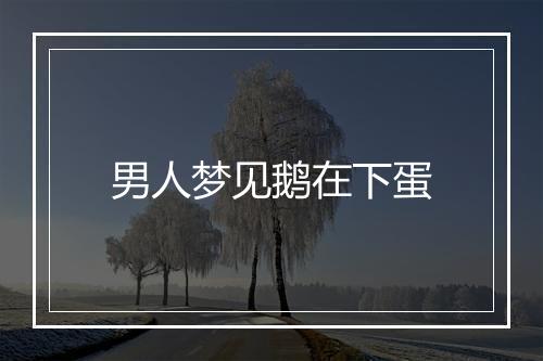 男人梦见鹅在下蛋