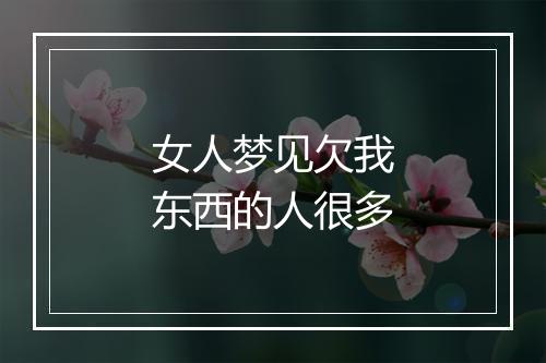 女人梦见欠我东西的人很多