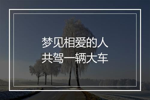 梦见相爱的人共驾一辆大车