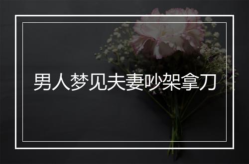 男人梦见夫妻吵架拿刀