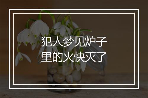 犯人梦见炉子里的火快灭了