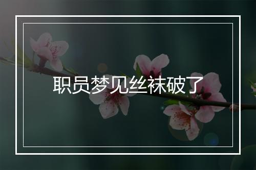 职员梦见丝袜破了