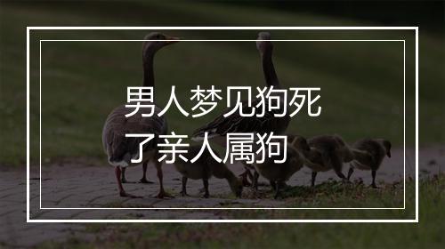 男人梦见狗死了亲人属狗