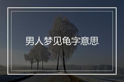 男人梦见龟字意思