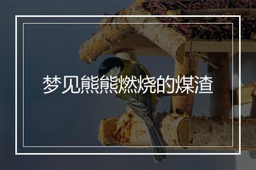 梦见熊熊燃烧的煤渣