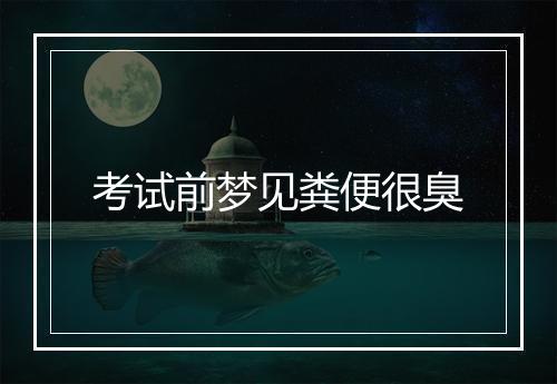 考试前梦见粪便很臭