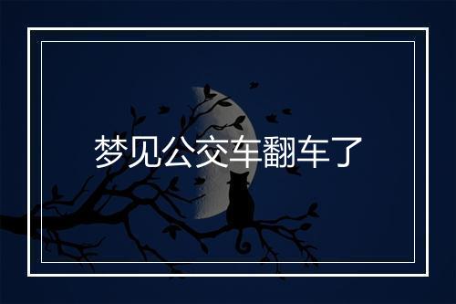 梦见公交车翻车了