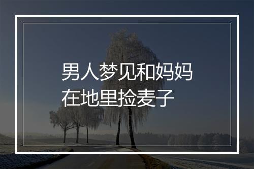 男人梦见和妈妈在地里捡麦子