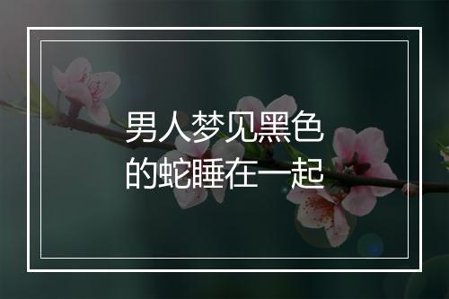 男人梦见黑色的蛇睡在一起