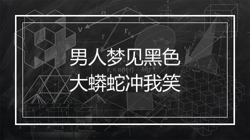 男人梦见黑色大蟒蛇冲我笑