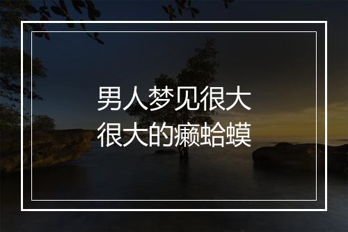 男人梦见很大很大的癞蛤蟆