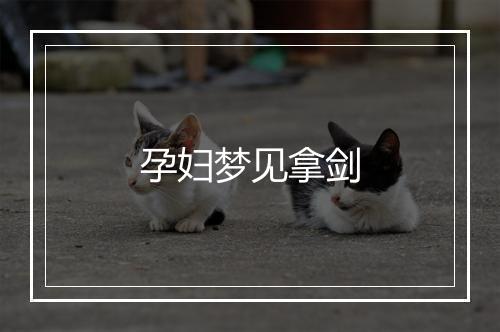 孕妇梦见拿剑