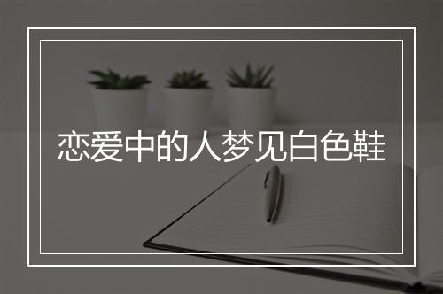 恋爱中的人梦见白色鞋