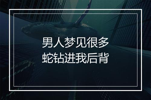 男人梦见很多蛇钻进我后背